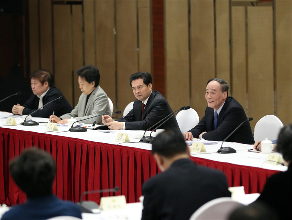 王岐山看望共青團、總工會、婦聯(lián)、青聯(lián)界委員并參加討論