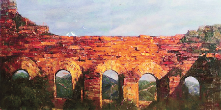 血色長城(布面油畫) 160cm×320cm 張祖英