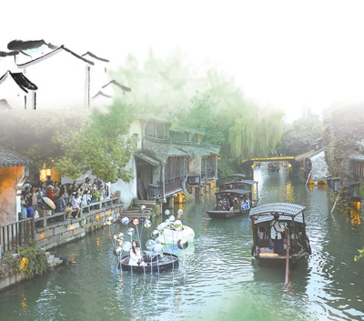 　中國美術(shù)學(xué)院雕塑與公共藝術(shù)學(xué)院師生在2023烏鎮(zhèn)戲劇節(jié)上表演。 　　以上均為烏鎮(zhèn)戲劇節(jié)官方供圖