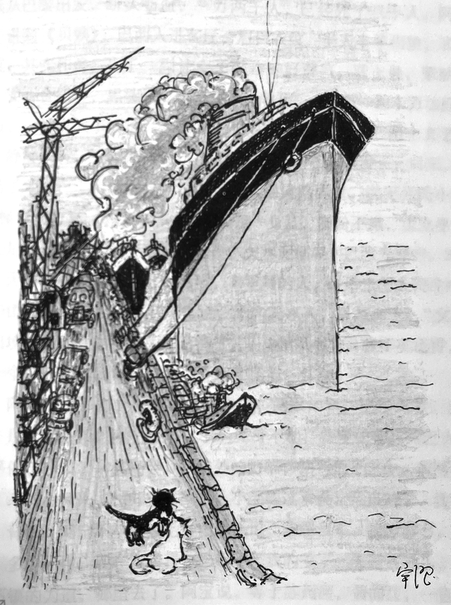 文中提到一動(dòng)不動(dòng)的江鷗，我始終找不準(zhǔn)位置，畫在哪里才好，最后，就這樣了