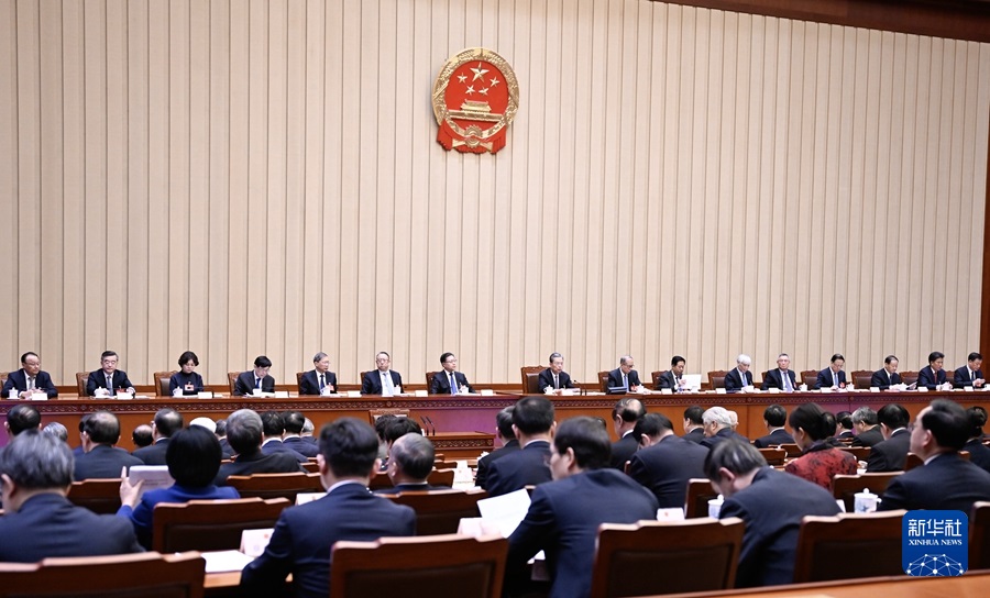 3月10日，十四屆全國人大二次會(huì)議主席團(tuán)在北京人民大會(huì)堂舉行第三次會(huì)議。主席團(tuán)常務(wù)主席趙樂際主持會(huì)議。新華社記者 謝環(huán)馳 攝