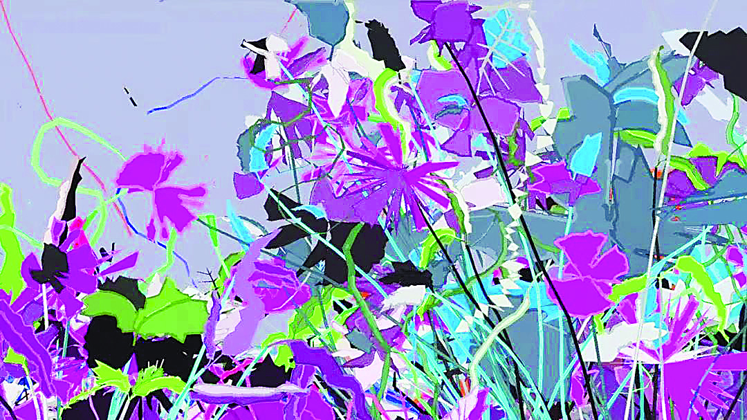 哈羅德·科恩的“AARON”繪制的《亞倫-希洪》（AARON-Gijon)，2007年，惠特尼美國(guó)藝術(shù)博物館