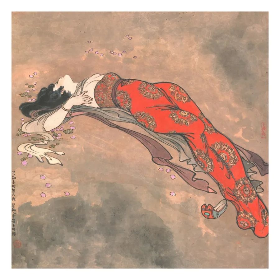 戴敦邦作品 《長(zhǎng)恨歌》花鈿委地?zé)o人收，翠翹金雀玉搔頭。受訪(fǎng)者提供