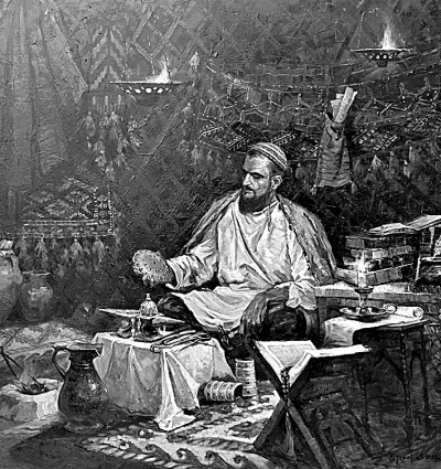 作品描繪的是馬赫?qǐng)D姆庫(kù)里制作手工藝品。戴桂菊攝/光明圖片