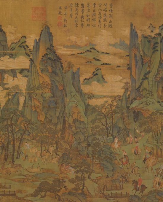 唐人 《明皇幸蜀圖》(局部) 絹本設(shè)色 縱55.9厘米 橫81厘米 臺北故宮博物院藏