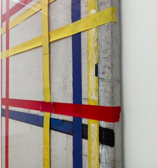 蒙德里安，《紐約城一號(hào)》（側(cè)面局部），1941年，布面油畫(huà)和紙