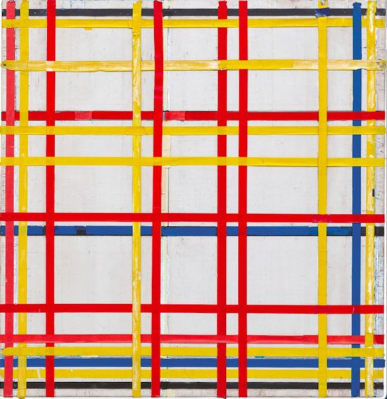 蒙德里安，《紐約城一號(hào)》，1941年，布面油畫(huà)和紙，德國(guó)杜塞道夫美術(shù)館藏（貝耶勒基金會(huì)展品）